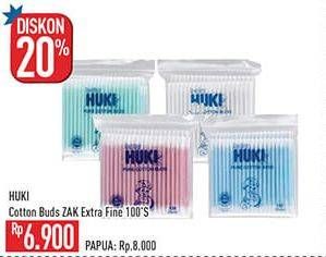 Promo Harga Huki Cotton Buds Extra Fine 100 pcs - Hypermart