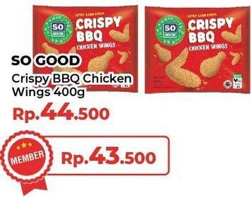 Promo Harga SO GOOD Crispy BBQ Chicken Wings 400 gr - Yogya