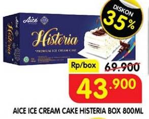 Promo Harga Aice Ice Cream Histeria Vanila Family 800 ml - Superindo