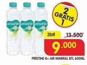 Promo Harga PRISTINE 8 Air Mineral per 3 botol 600 ml - Superindo