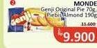 Promo Harga MONDE Genji Original Pie 70 g/ Piebis Almond 190 g  - Alfamidi