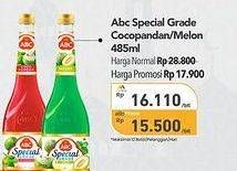 Promo Harga ABC Syrup Special Grade Melon, Coco Pandan 485 ml - Carrefour