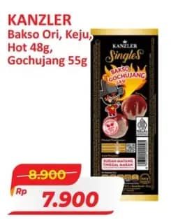 Promo Harga Kanzler Singles Bakso Original, Keju, Hot, Gochujang 48 gr - Alfamart