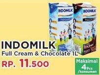 Promo Harga Indomilk Susu UHT Full Cream Plain, Cokelat 1000 ml - Yogya