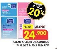 Promo Harga CLEAN & CLEAR Oil Control Film Pink, Blue  - Superindo