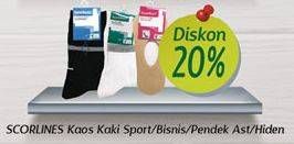 Promo Harga SCORLINES Kaos Kaki Sport, Bisnis, Pendek Ast., Hiden  - Alfamidi