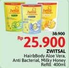 Promo Harga Zwitsal Natural Baby Bath 2 In 1 Aloe Vera, Antibacterial, Milk Honey, Milky Honey 400 ml - Alfamidi