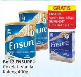 Promo Harga ENSURE Nutrition Powder FOS Cokelat, Vanila 400 gr - Alfamart