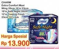 Promo Harga Charm Extra Comfort Maxi/ Safe Night/ Cooling Fresh  - Indomaret