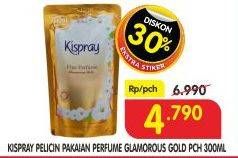Promo Harga KISPRAY Pelicin Pakaian Glamorous Gold 300 ml - Superindo