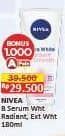 Promo Harga Nivea Body Serum Extra White Radiant Smooth, Extra White Care Protect 180 ml - Alfamart