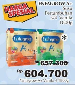 Promo Harga ENFAGROW A+4 Susu Bubuk Vanilla 1800 gr - Giant