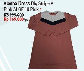 Promo Harga ALESHA Dress Dress Big Stripe V Pink ALGF 18 Pink  - Carrefour