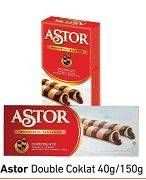 Promo Harga ASTOR Wafer Roll Double Chocolate 40 gr - Carrefour