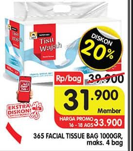 Promo Harga 365 Facial Tissue 1000 gr - Superindo