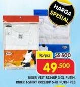 Promo Harga RIDER T-Shirt Pria/Singlet Pria  - Superindo