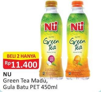 Promo Harga NU Green Tea Madu, Gula Batu per 2 botol 450 ml - Alfamart