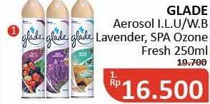 Promo Harga GLADE Aerosol Ocean Escape, Wild Berries, Wild Lavender 250 ml - Alfamidi