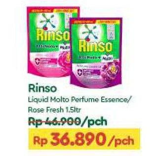 Promo Harga Rinso Liquid Detergent + Molto Purple Perfume Essence, + Molto Pink Rose Fresh 1500 ml - TIP TOP