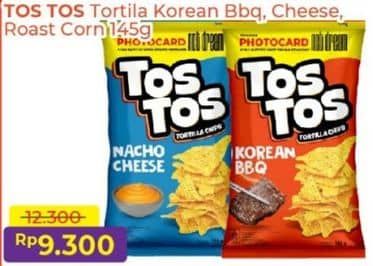Promo Harga Tos Tos Snack Korean BBQ, Tortilla Nacho Cheese, Roasted Corn 145 gr - Alfamart
