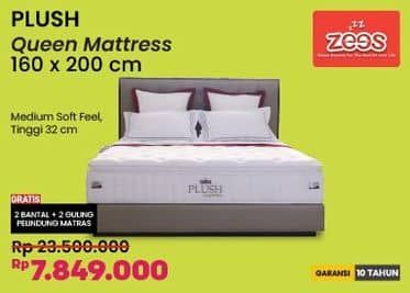 Promo Harga Zees Plush Queen Mattress 160 X 200 Cm  - COURTS