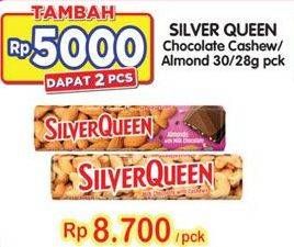 Promo Harga SILVER QUEEN Chocolate Cashew, Almonds 28 gr - Indomaret