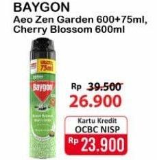 Promo Harga BAYGON Insektisida Spray Zen Garden, Cherry Blossom 600 ml - Alfamart