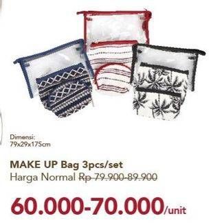 Promo Harga Make Up Bag per 3 pcs - Carrefour