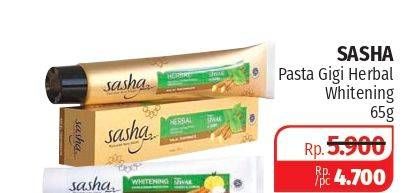 Promo Harga SASHA Toothpaste Whitening 65 gr - Lotte Grosir