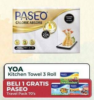 Promo Harga PASEO Calorie Absorbs Cooking Towel 3 roll - Yogya