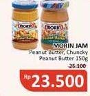 Promo Harga Morin Jam Peanut Butter, Peanut Butter Chunky 150 gr - Alfamidi