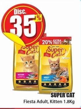 Promo Harga SUPER CAT Makanan Kucing Kitten, Fiesta Adult 1800 gr - Hari Hari