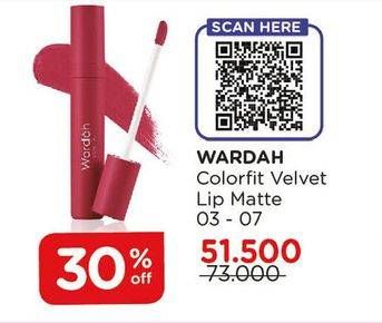 Promo Harga WARDAH Colorfit Velvet Matte Lip Mousse 03, 04, 05, 06, 07  - Watsons