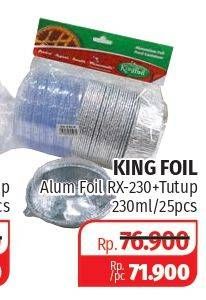 Promo Harga KING FOIL Aneka Alumunium Foil RX-230 + Tutup 25 pcs - Lotte Grosir
