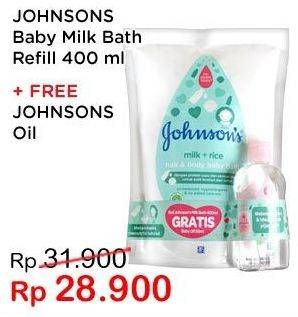 Promo Harga JOHNSONS Baby Milk Bath 400 ml - Indomaret