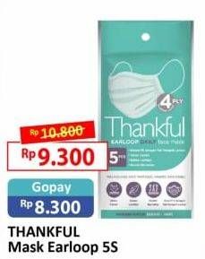 Promo Harga THANKFUL Earloop Daily Mask 5 pcs - Alfamart