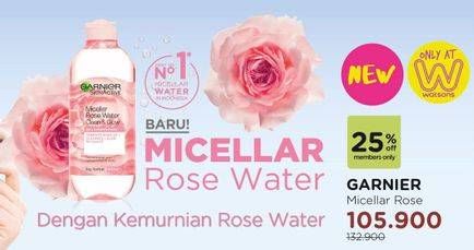 Promo Harga GARNIER Micellar Water Rose  - Watsons