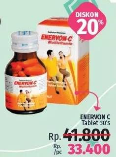 Promo Harga ENERVON-C Multivitamin Tablet 30 pcs - LotteMart