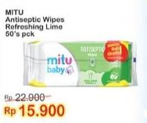 Promo Harga MITU Baby Wipes Antiseptic Refreshing Lime 50 sheet - Indomaret