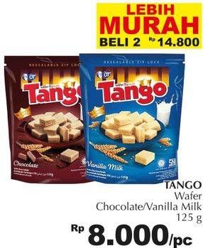 Promo Harga TANGO Wafer Chocolate, Vanilla Milk per 2 pouch 125 gr - Giant