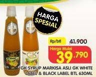 Promo Harga GK Syrup Markisa Asli White Label/Black Label 630ml  - Superindo
