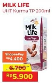 Promo Harga Milk Life UHT Kurma 200 ml - Alfamart