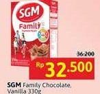 Promo Harga SGM Family Yummi Nutri Creamy Chocolate, Vanilla 330 gr - Alfamidi