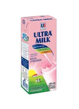 Promo Harga Ultra Milk Susu UHT Stroberi 250 ml - Indomaret