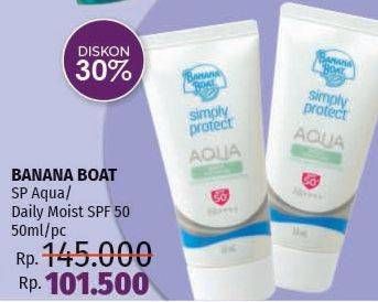 Promo Harga BANANA BOAT Simply Protect Aqua Daily Moisture, SPF50 50 ml - LotteMart