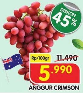 Promo Harga Anggur Crimson per 100 gr - Superindo