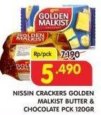Promo Harga NISSIN Golden Malkist Butter, Chocolate 120 gr - Superindo