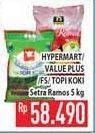 Promo Harga VALUE PLUS / FS / TOPI KOKI / HYPERMART Beras Setra Ramos 5kg  - Hypermart
