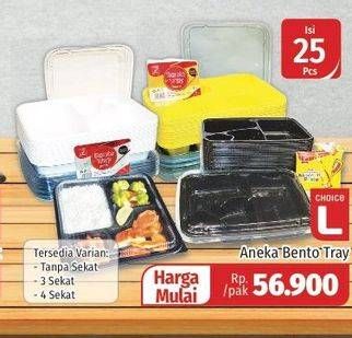 Promo Harga CHOICE L Bento Tray All Variants 25 pcs - Lotte Grosir