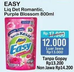 Promo Harga ATTACK Easy Detergent Liquid Purple Blossom, Romantic Flower 800 ml - Alfamart